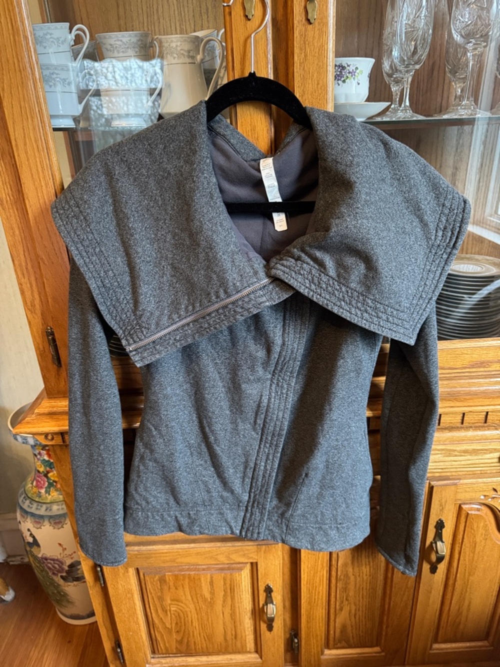 lululemon athletica Charcoal Gray Draped Collar Blazer